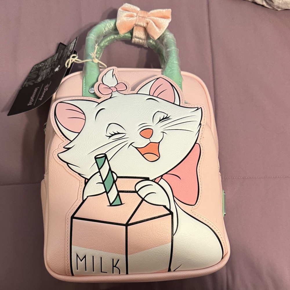 Pink Marie Aristocats Backpack with Milk Box Design Disney